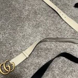 White Gucci Belt